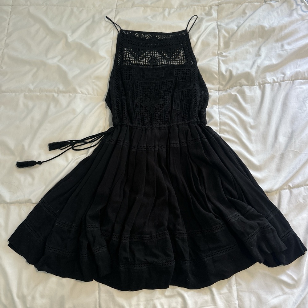 Free People Elegant Black Lace Dress